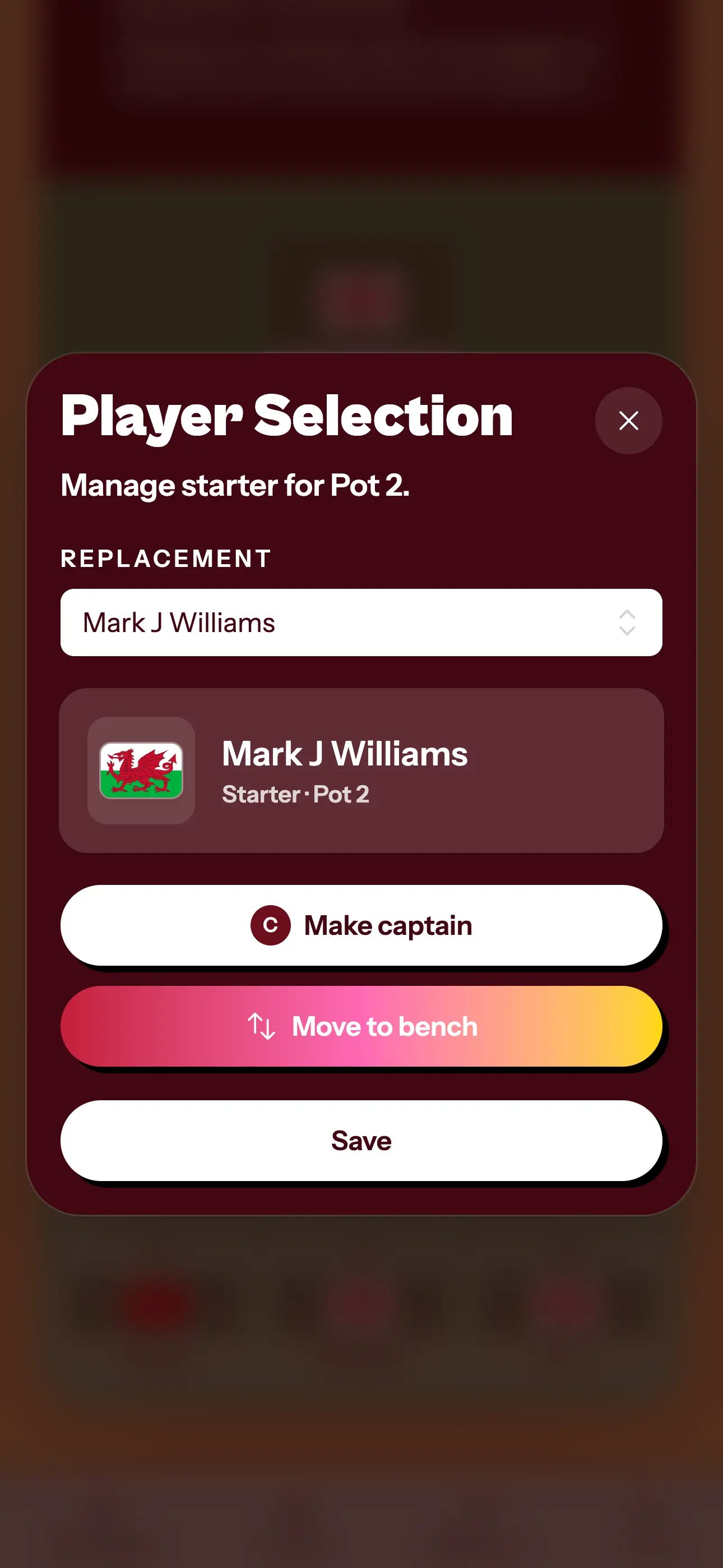 Choosing a starter and captain